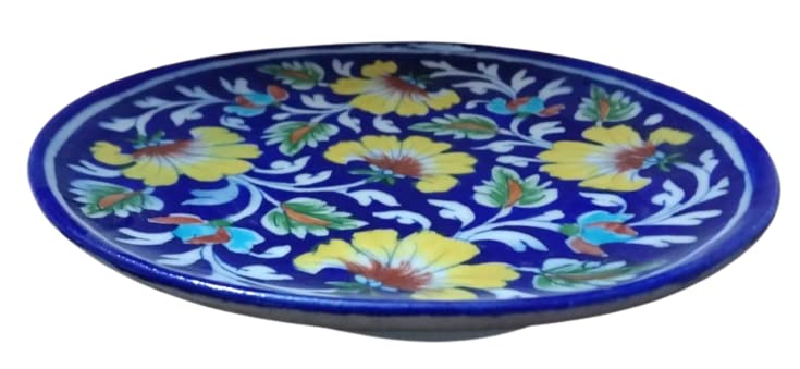 CRAFT PARK Blue Pottery Ceramic Wall Hanging Decorative Handmade 8 Inch Round Plate CPDP19 - Image 3