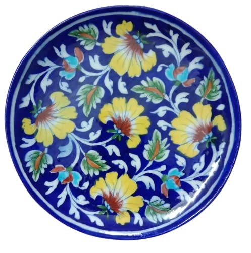 CRAFT PARK Blue Pottery Ceramic Wall Hanging Decorative Handmade 8 Inch Round Plate CPDP19 - Image 5
