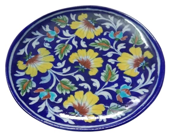 CRAFT PARK Blue Pottery Ceramic Wall Hanging Decorative Handmade 8 Inch Round Plate CPDP19 - Image 2