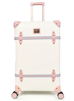 MORANO Morano Classic Leather Luggage 4 Pcs Set Beige and Pink 28''-24''-20'''-14'''Inches  - Image 5