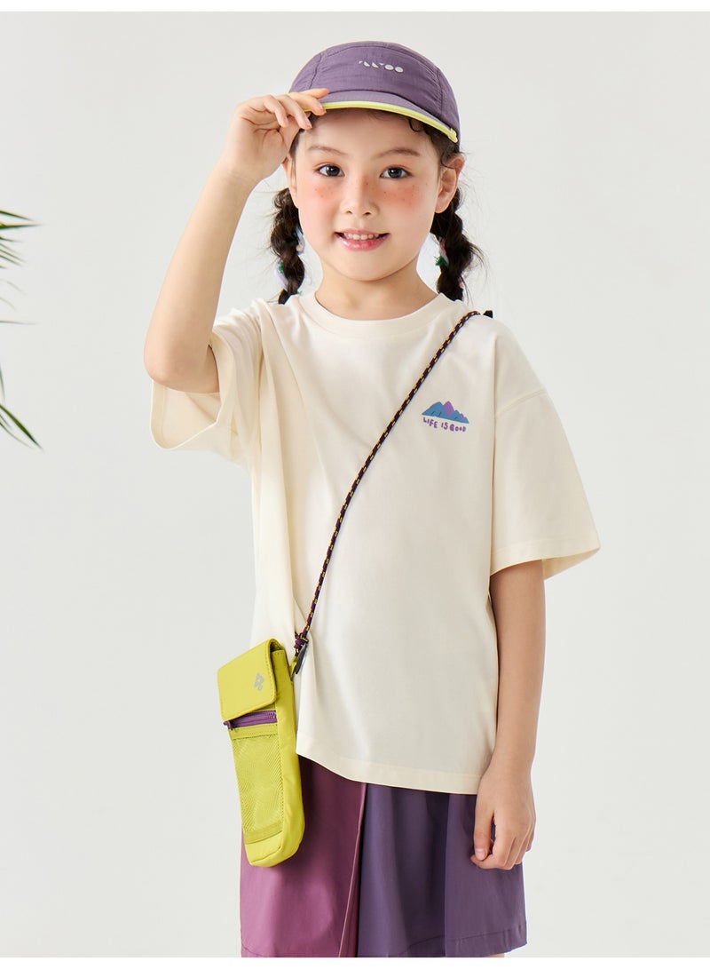 mini bala Unisex Kid Premium Soft "Time to Explore" Printed Short - Sleeve T - Shirt, Breathable, Comfortable, Scenic "Time to Explore" Detail, Adventurous, Versatile for Daily Wear, Outdoor Exploration Children's Casual Essential Top - Image 1