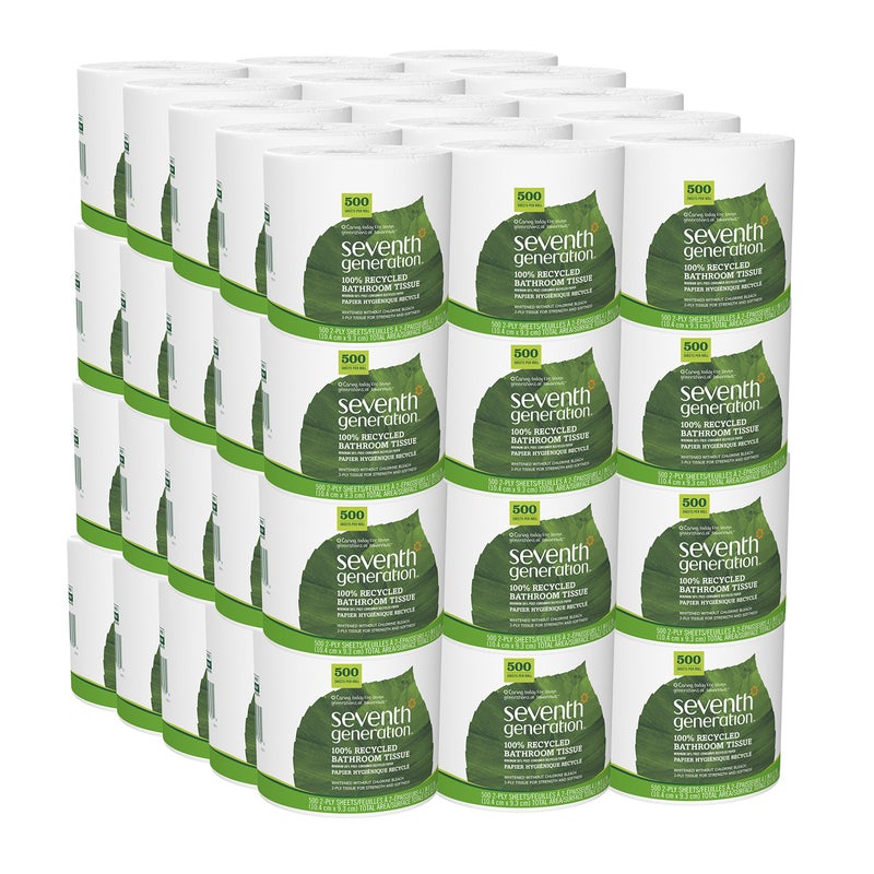 Seventh Generation White Toilet Paper 2ply 100 Recycled Paper 500 sheets Pack of 60