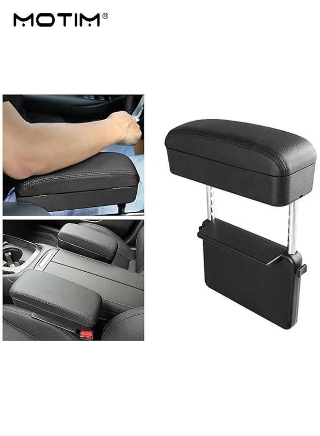 Motim Car Armrest Support Elbow Rest Pad, PU Leather Armrest Extender Console Storage Organizer, Universal Fit for Most Cars - Image 1