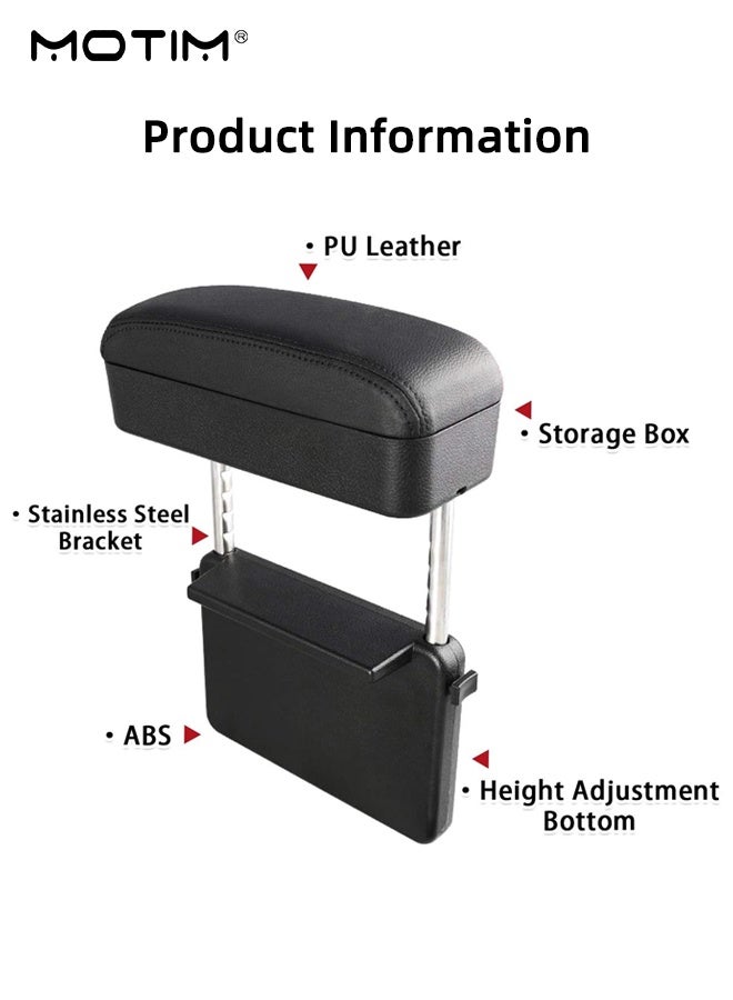 Motim Car Armrest Support Elbow Rest Pad, PU Leather Armrest Extender Console Storage Organizer, Universal Fit for Most Cars - Image 4