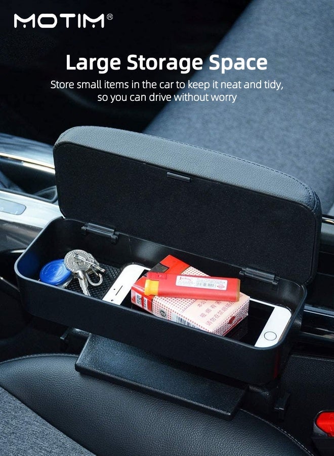 Motim Car Armrest Support Elbow Rest Pad, PU Leather Armrest Extender Console Storage Organizer, Universal Fit for Most Cars - Image 3