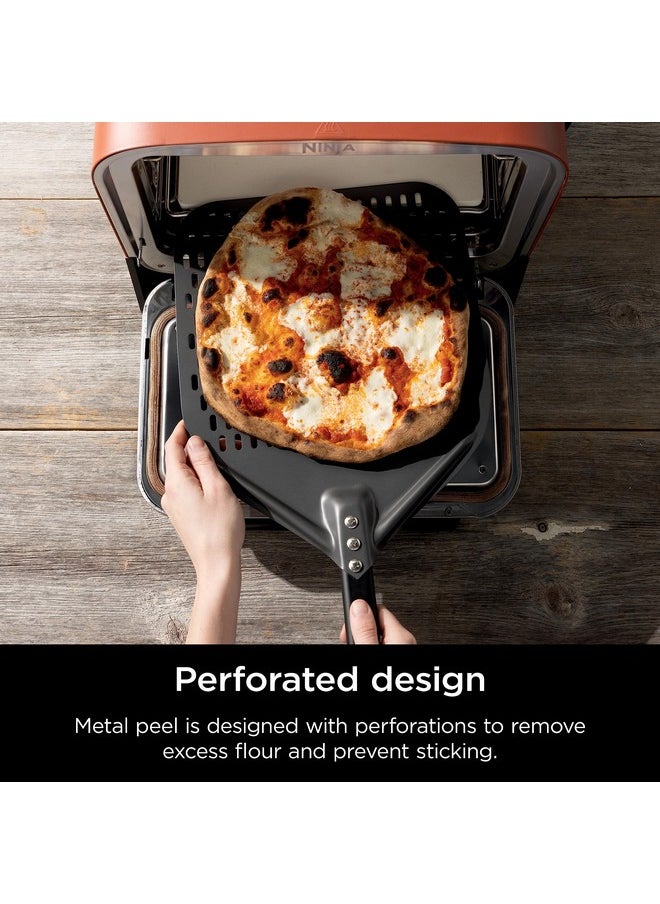 Ninja Ninja XSKOPPL Perforated Pizza Peel, Compatible Woodfire Outdoor Oven (OO100 series), Hanging Drawstring, Aluminum, Grey/Black, 19.5'' x 16.5'' x15"  - Image 2