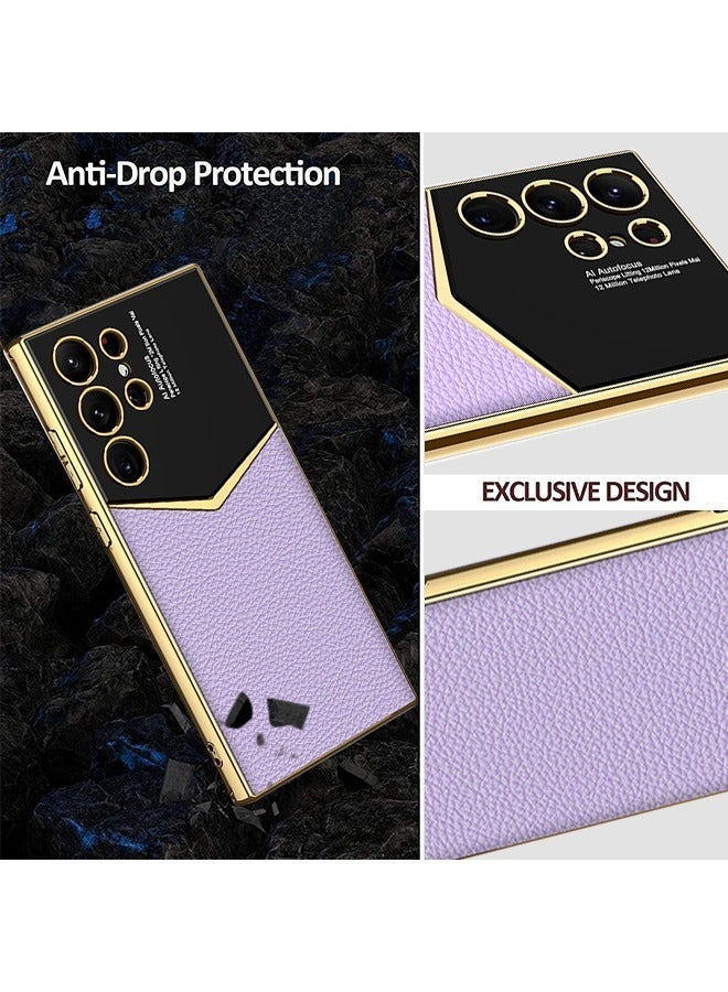 X-level Samsung Galaxy S24 Ultra Case Leather Electroplating Cover with Anti-Scratch Protector Shockproof Camera Len Protection Soft PU Comfortable Touch Feel Back Cover Phone Accessories - Image 3