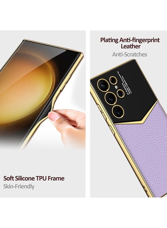 X-level Samsung Galaxy S24 Ultra Case Leather Electroplating Cover with Anti-Scratch Protector Shockproof Camera Len Protection Soft PU Comfortable Touch Feel Back Cover Phone Accessories - Image 5