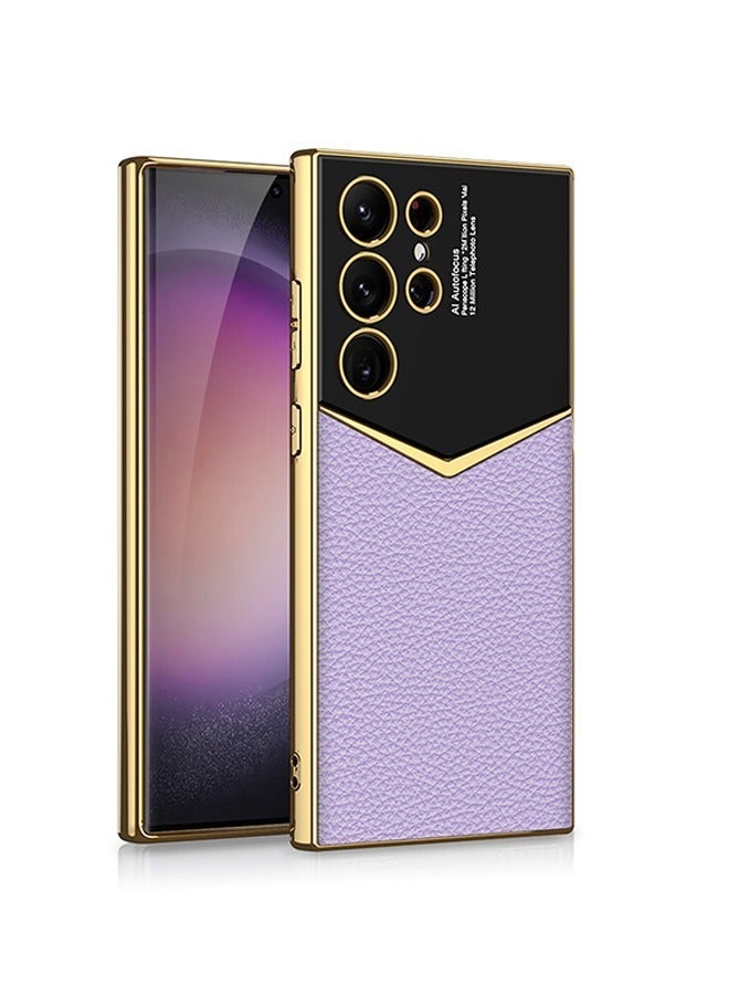 X-level Samsung Galaxy S24 Ultra Case Leather Electroplating Cover with Anti-Scratch Protector Shockproof Camera Len Protection Soft PU Comfortable Touch Feel Back Cover Phone Accessories - Image 1