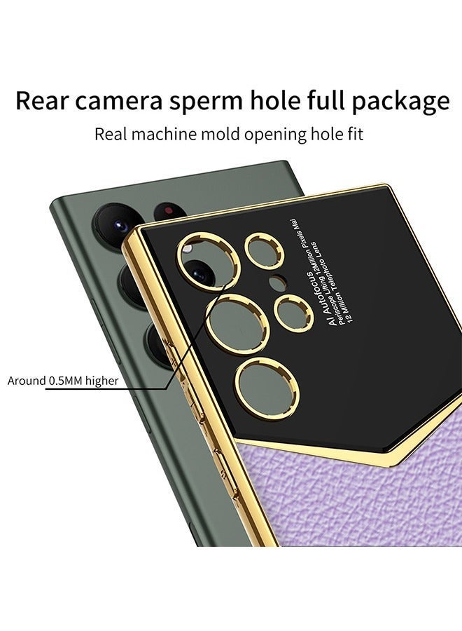 X-level Samsung Galaxy S24 Ultra Case Leather Electroplating Cover with Anti-Scratch Protector Shockproof Camera Len Protection Soft PU Comfortable Touch Feel Back Cover Phone Accessories - Image 4