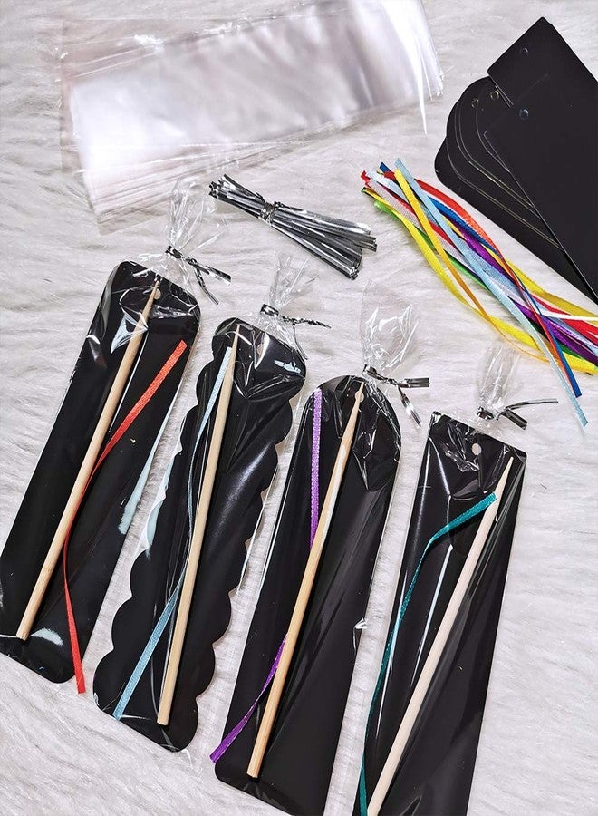 Supla 36 Sets 4 Style Magic Scratch Rainbow Bookmarks Making Kit for Kids Students Party Favor Scratch Paper DIY Bookmarks Bulk with Scratching Tools Satin Ribbons for Classroom Activities - Image 5