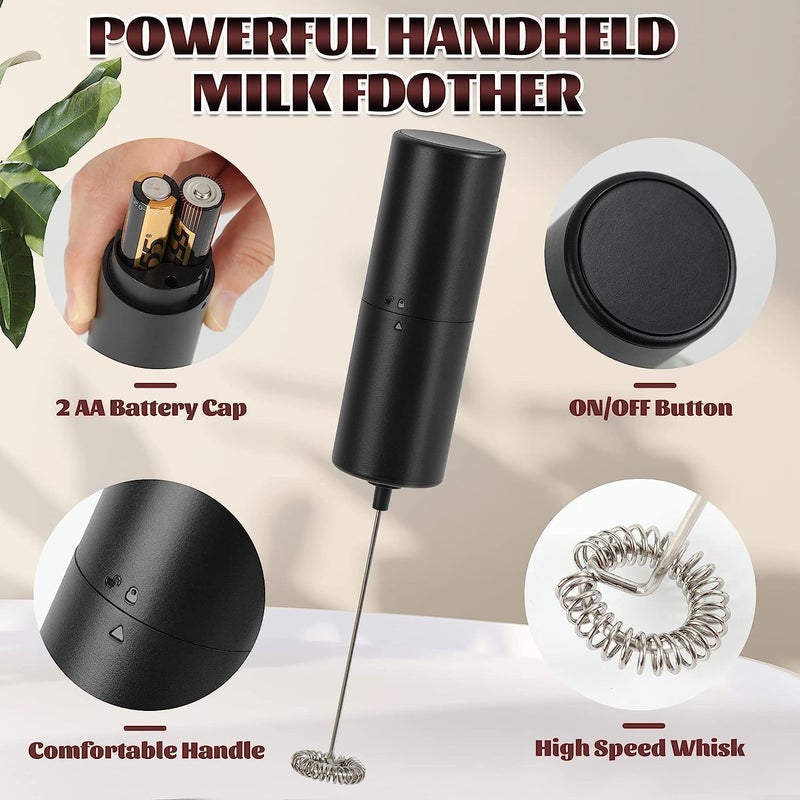 BEYOND BASIC Mini Coffee Milk Egg Beater Electric Foam Hand Blender Mixer Classic Sleek Design Froth Whisker Latte Maker for Milk,Coffee, Beater,Juice,Cafe Latte,Cappuccino (Premium Hand Blender) - Image 3