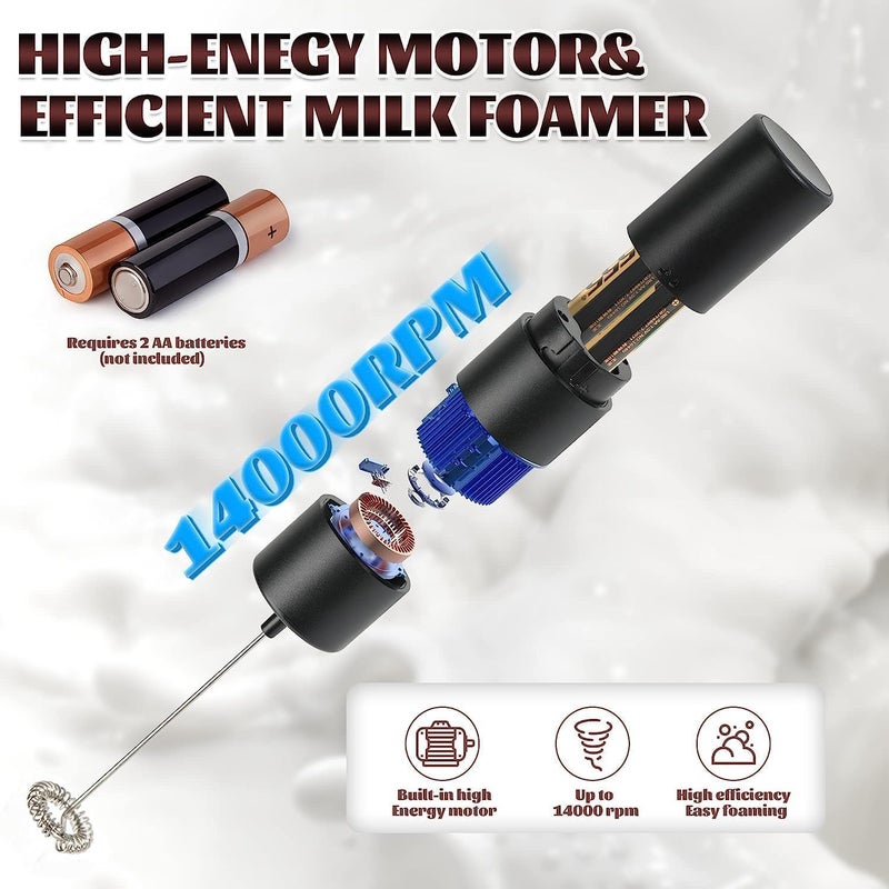 BEYOND BASIC Mini Coffee Milk Egg Beater Electric Foam Hand Blender Mixer Classic Sleek Design Froth Whisker Latte Maker for Milk,Coffee, Beater,Juice,Cafe Latte,Cappuccino (Premium Hand Blender) - Image 2