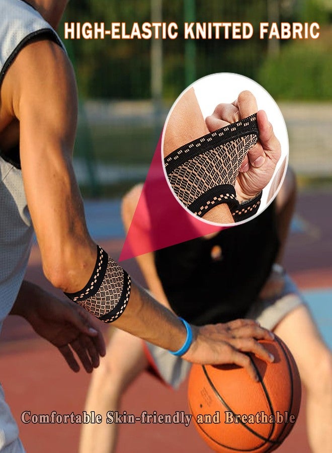 FVVWVV 1 Pair Elbow Compression Sleeve, Elbow Brace Support For Tendonitis and Tennis Elbow, Golfers, Arthritis, Pain Relief (Brown, Medium) - Image 2