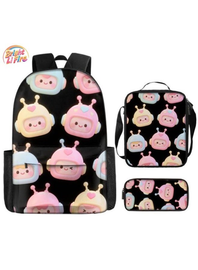Bright Li Fire Fashion is unlimited! Cartoon bag three-piece set, suitable for a variety of scenes for students and teenagers (available for students, children, friends on outings, mountain climbing, school, etc.) - 80 - Image 1