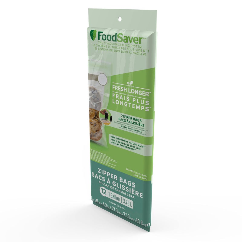 FoodSaver أكياس تفريغ الهواء بسحاب سعة 1 جالون من فود سيفر - Image 2