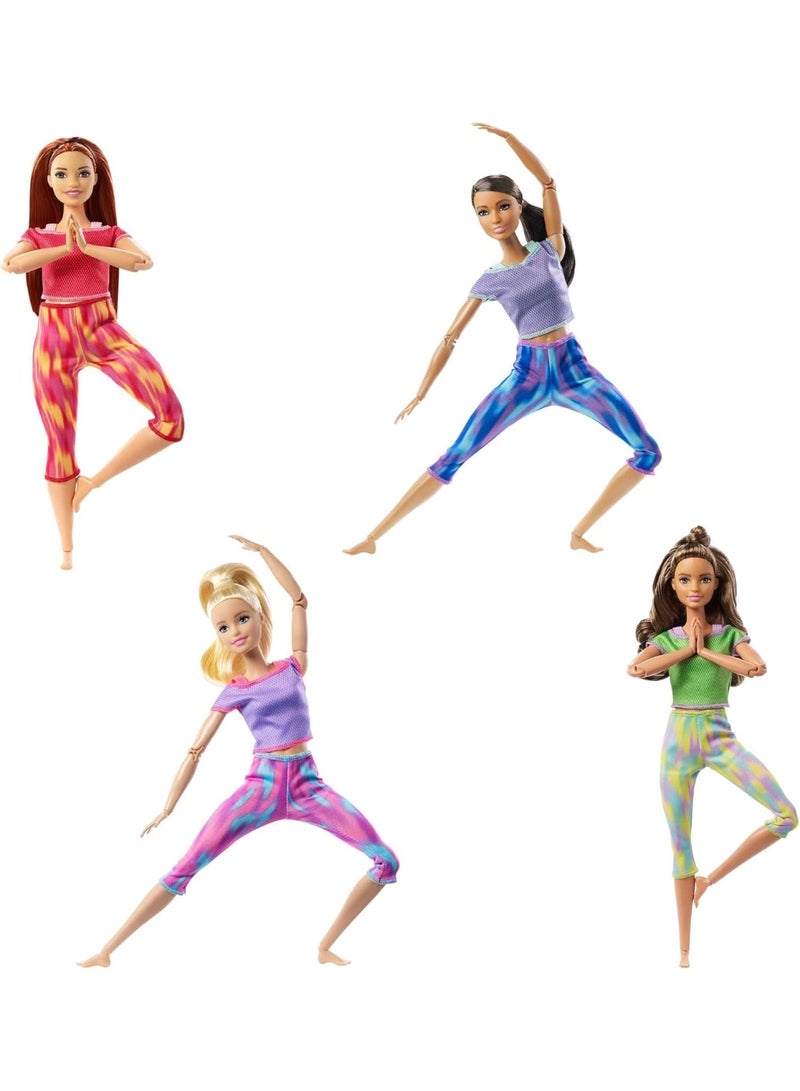 Barbie Barbie Made to Move Doll with 22 Flexible Joints & Curly Brunette Ponytail Wearing Athleisure-wear for Kids 3 to 7 Years Old GXF06 - Image 5