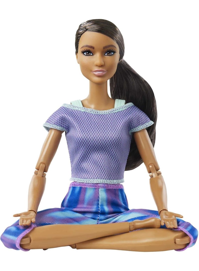 Barbie Barbie Made to Move Doll with 22 Flexible Joints & Curly Brunette Ponytail Wearing Athleisure-wear for Kids 3 to 7 Years Old GXF06 - Image 2