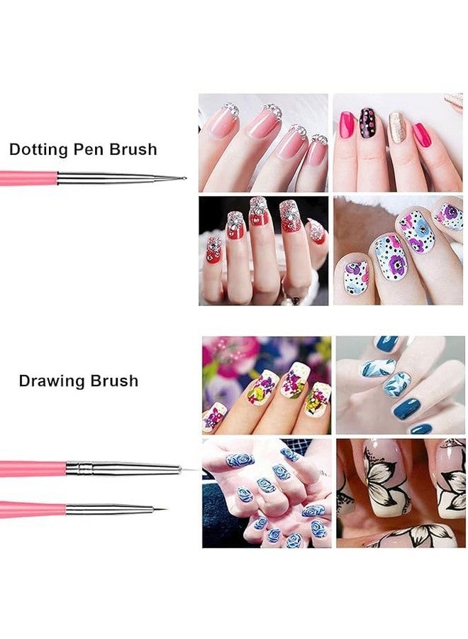 LA VENUST 20 pcs Nail Art Brushes, Nail Art Design Painting and Drawing UV Polish Brush Tool Kit, 15 pcs Nail Art Brushes Kit with 5 pcs Nail Dotting Pens, Multicolored. - Image 2
