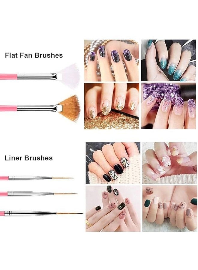 LA VENUST 20 pcs Nail Art Brushes, Nail Art Design Painting and Drawing UV Polish Brush Tool Kit, 15 pcs Nail Art Brushes Kit with 5 pcs Nail Dotting Pens, Multicolored. - Image 4