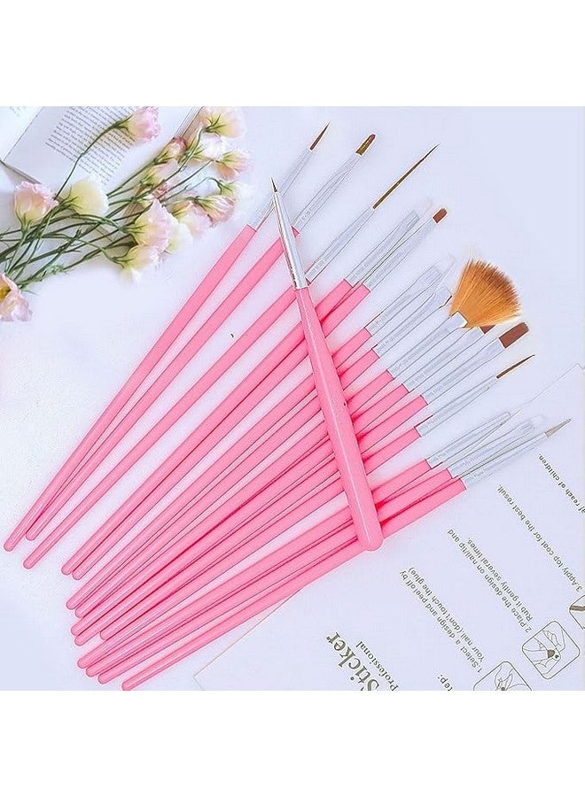LA VENUST 20 pcs Nail Art Brushes, Nail Art Design Painting and Drawing UV Polish Brush Tool Kit, 15 pcs Nail Art Brushes Kit with 5 pcs Nail Dotting Pens, Multicolored. - Image 5
