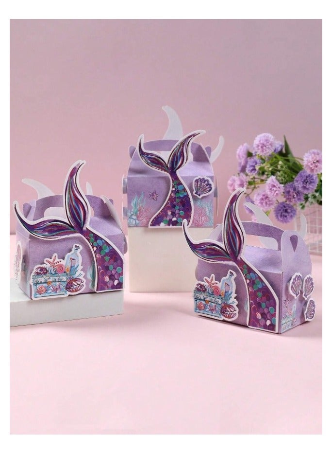 Generic 4 mermaid style gift wrapping bags with a set of adhesive pieces to wrap and decorate special gifts on occasions such as birthday, wedding and celebrations. Sticker included with the package  - Image 1