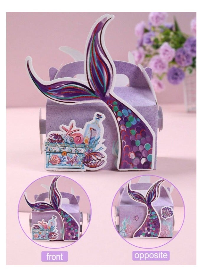 Generic 4 mermaid style gift wrapping bags with a set of adhesive pieces to wrap and decorate special gifts on occasions such as birthday, wedding and celebrations. Sticker included with the package  - Image 4