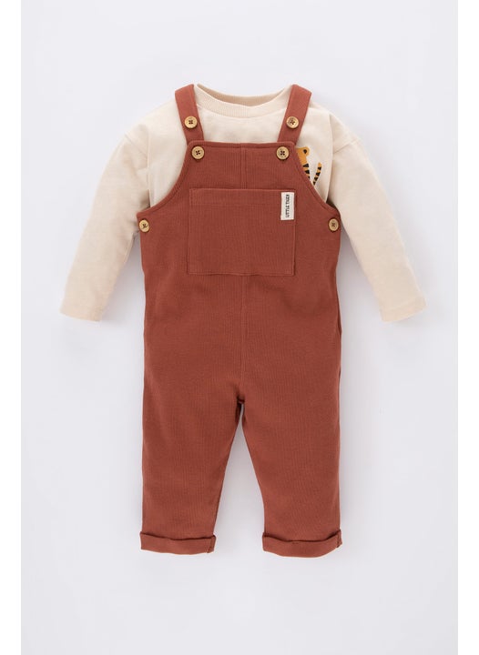 Baby Boy Printed Cotton T-Shirt Salopet 2 Piece Set
