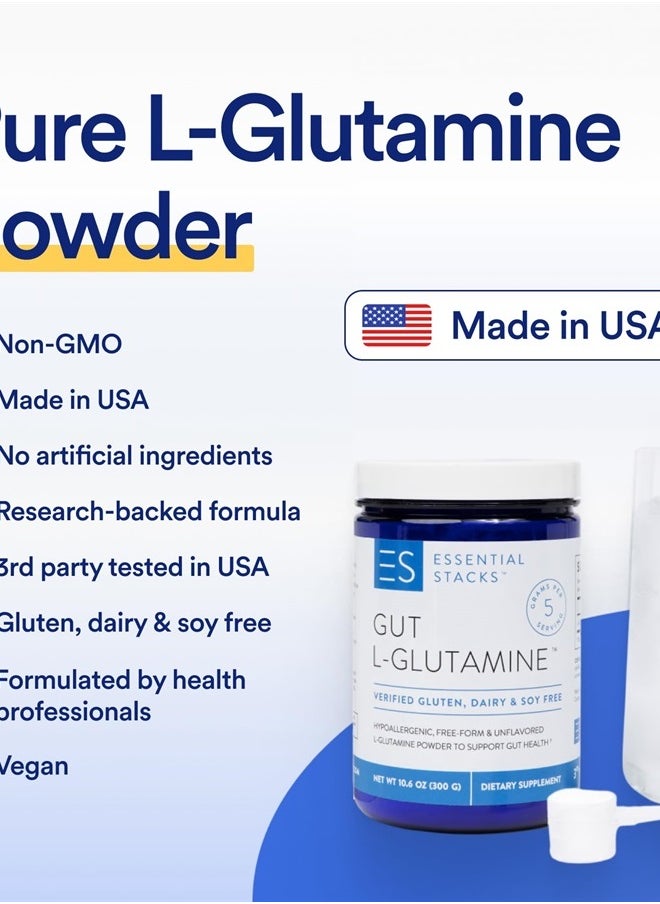 Essential Stacks - Gut L-Glutamine, Gluten, Dairy & Soy Free, 10.6 oz - Image 1