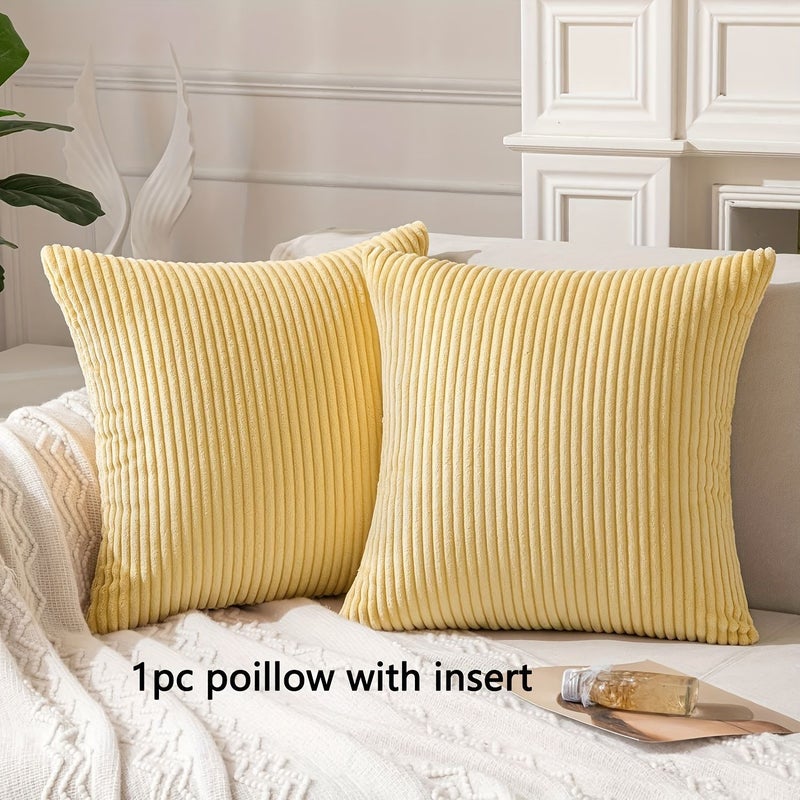 Green Velvet Striped Cushion 30cm Zippered Machine Washable Soft Cotton Insert Bohemian Farmhouse Home Decor - Image 4