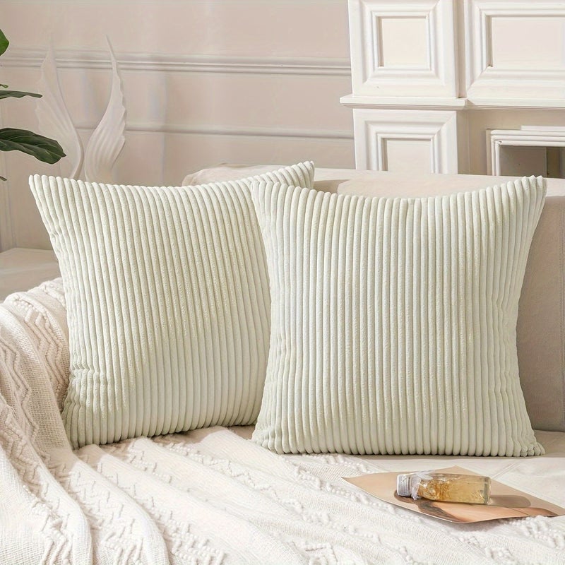 Green Velvet Striped Cushion 30cm Zippered Machine Washable Soft Cotton Insert Bohemian Farmhouse Home Decor - Image 5