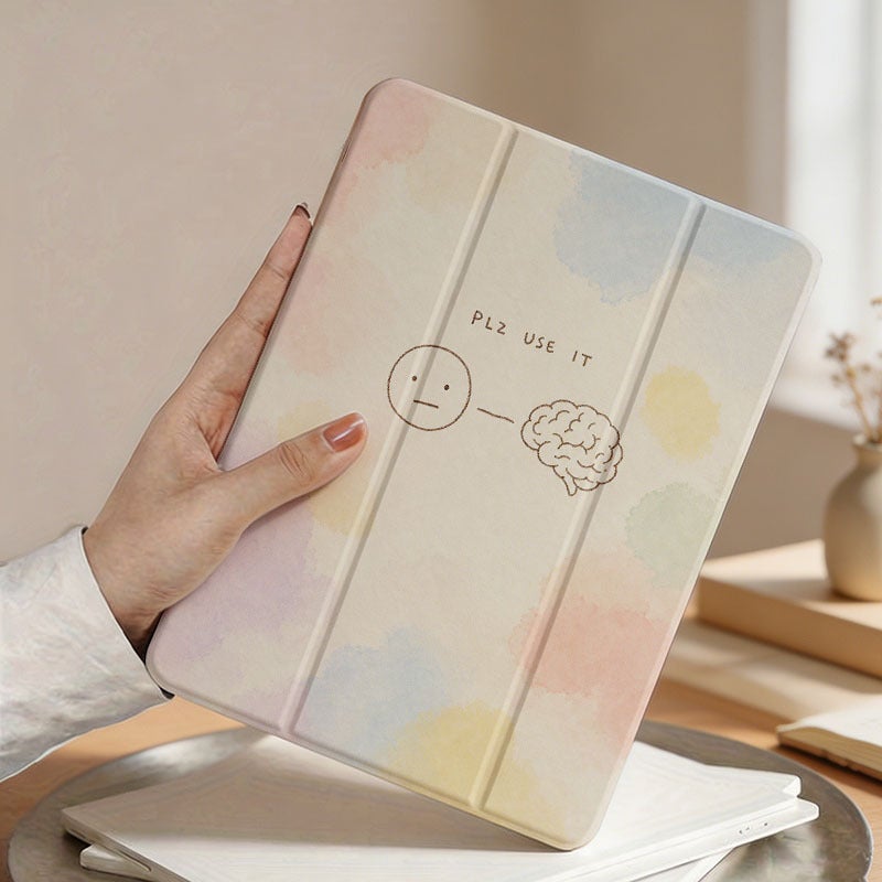 Tablet Case for iPad, Plz Use It Brain Doodle, iPad Clear Case for Mini Air Pro 4 5 6 7 8 9 10 11 12, Suitable for 7.9 8.3 9.7 10.2 10.5 10.9 11 12.9 13 inch Lightweight Clear Protective with Stand - Image 4