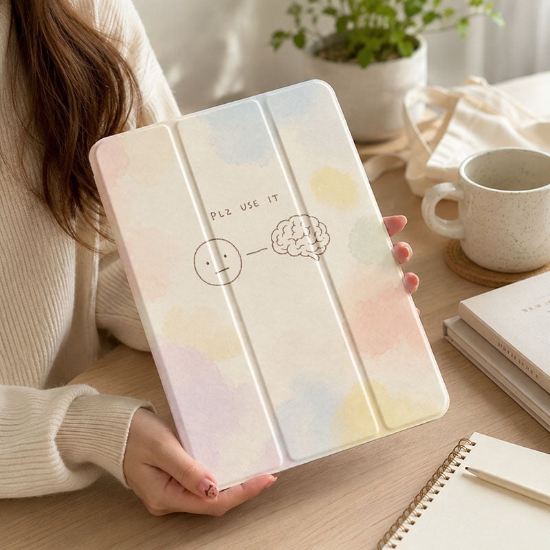 Tablet Case for iPad, Plz Use It Brain Doodle, iPad Clear Case for Mini Air Pro 4 5 6 7 8 9 10 11 12, Suitable for 7.9 8.3 9.7 10.2 10.5 10.9 11 12.9 13 inch Lightweight Clear Protective with Stand - Image 5