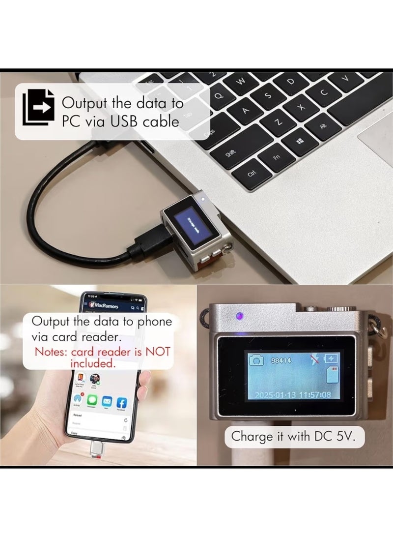 PlayX Mini Digital Camera, 2MP 1920x1080P HD Video, 0.96" LCD Screen, 32GB Memory Card, Brown Leather Design - Image 4