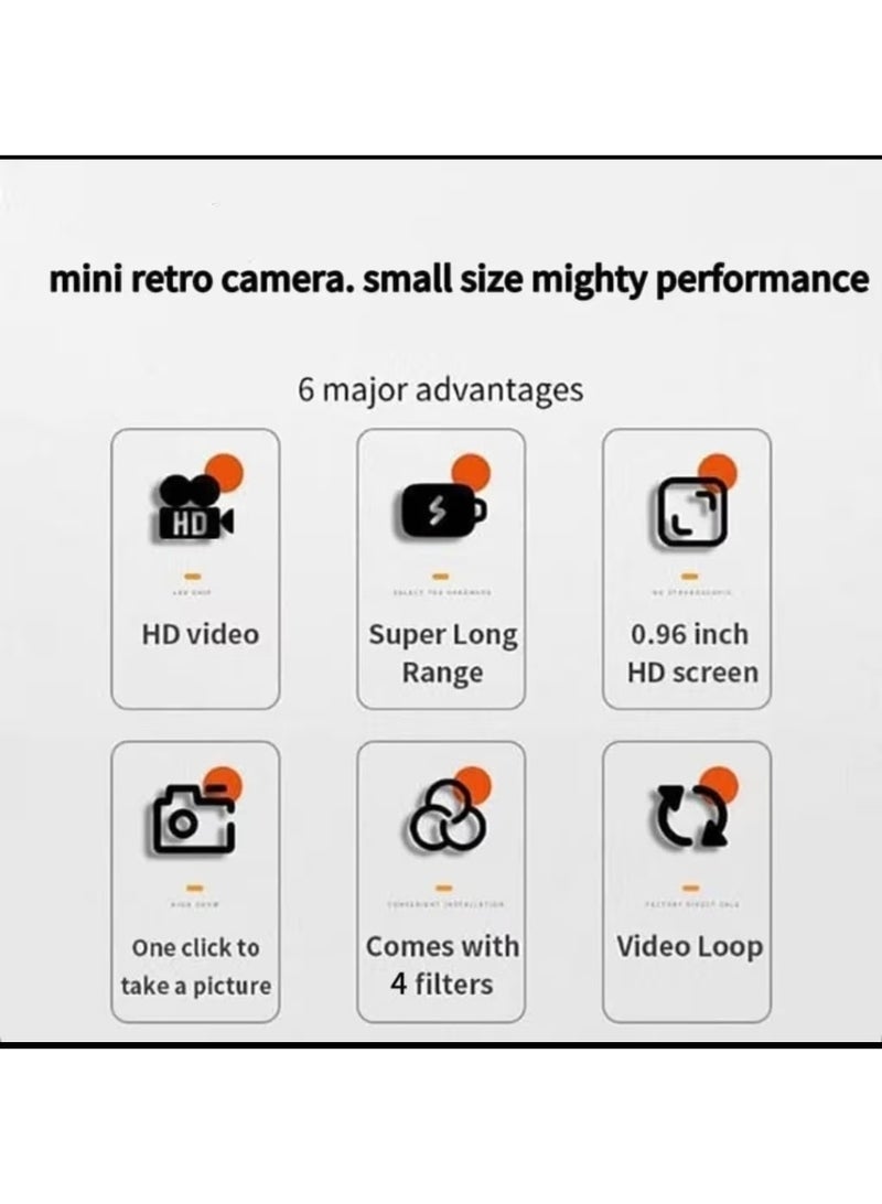 PlayX Mini Digital Camera, 2MP 1920x1080P HD Video, 0.96" LCD Screen, 32GB Memory Card, Brown Leather Design - Image 3