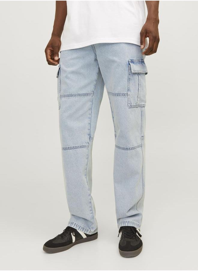 JACK & JONES High Rise Loose Fit Cargo Jeans  - Image 1