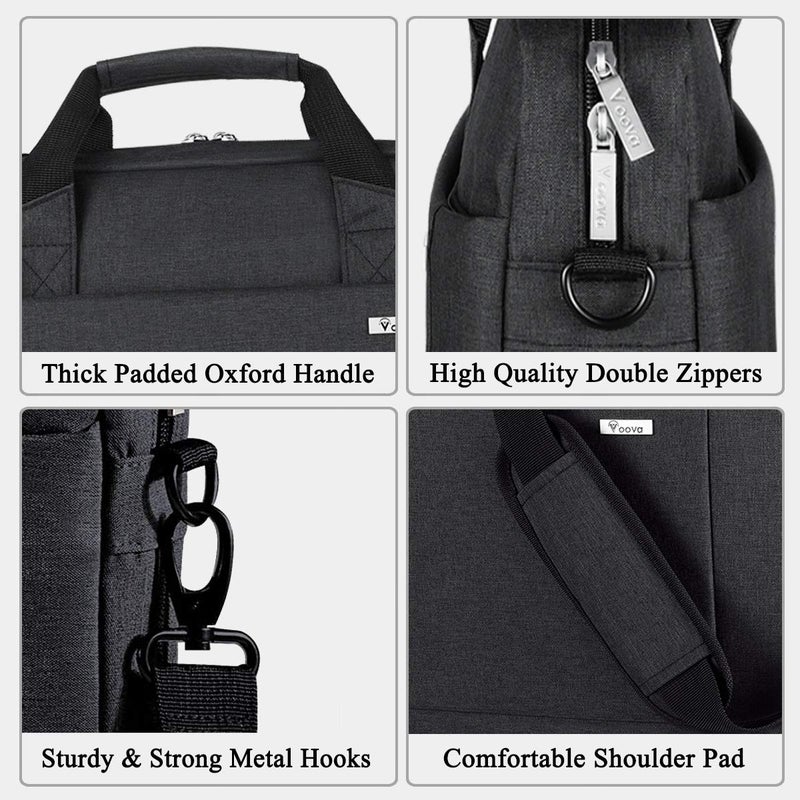 Voova Laptop Bag Case 16 15.6 15 Inch Laptop Briefcase,Expandable Computer Shoulder Messenger Bag Waterproof Carrying Case with Tablet Sleeve for Men Women,Business Office Travel College School,Black - Image 5