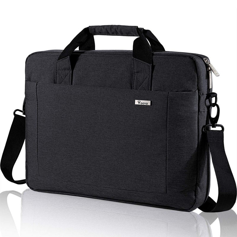 Voova Laptop Bag Case 16 15.6 15 Inch Laptop Briefcase,Expandable Computer Shoulder Messenger Bag Waterproof Carrying Case with Tablet Sleeve for Men Women,Business Office Travel College School,Black - Image 1