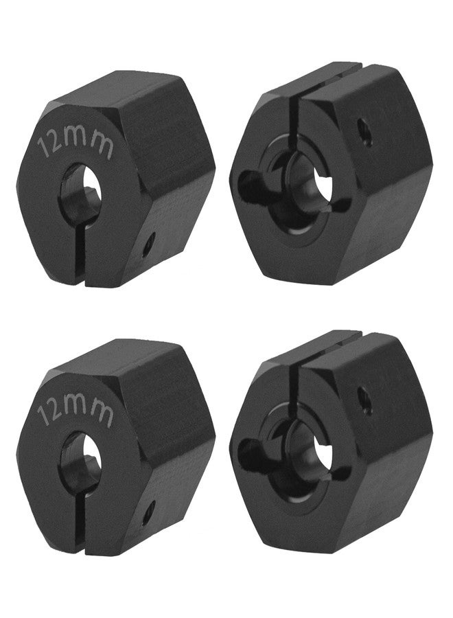 Vgoohobby Aluminum Alloy 12mm Wheel Hex Hub Drive Adapters with Pins Screws Compatible with Axial SCX10 HSP HPI Tamiya Redcat 1/10 RC Crawler Car (12mm, Black) - Image 3