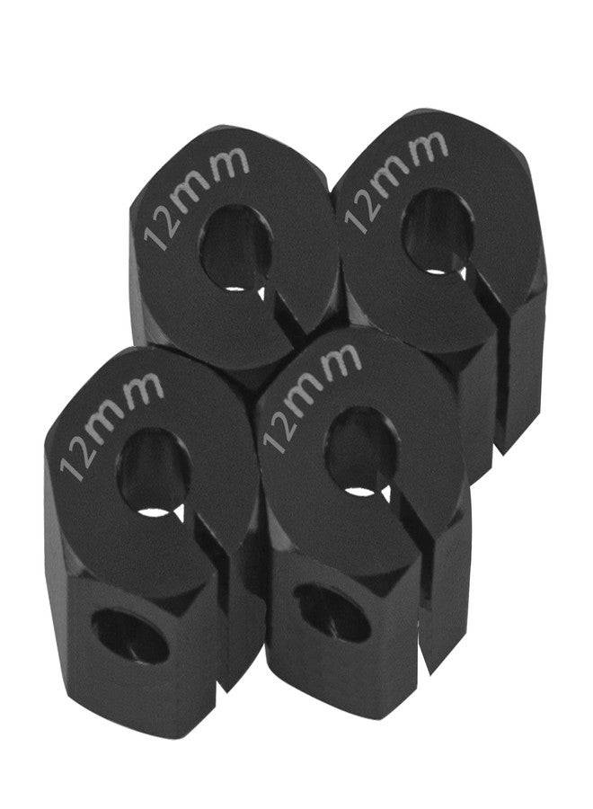 Vgoohobby Aluminum Alloy 12mm Wheel Hex Hub Drive Adapters with Pins Screws Compatible with Axial SCX10 HSP HPI Tamiya Redcat 1/10 RC Crawler Car (12mm, Black) - Image 5