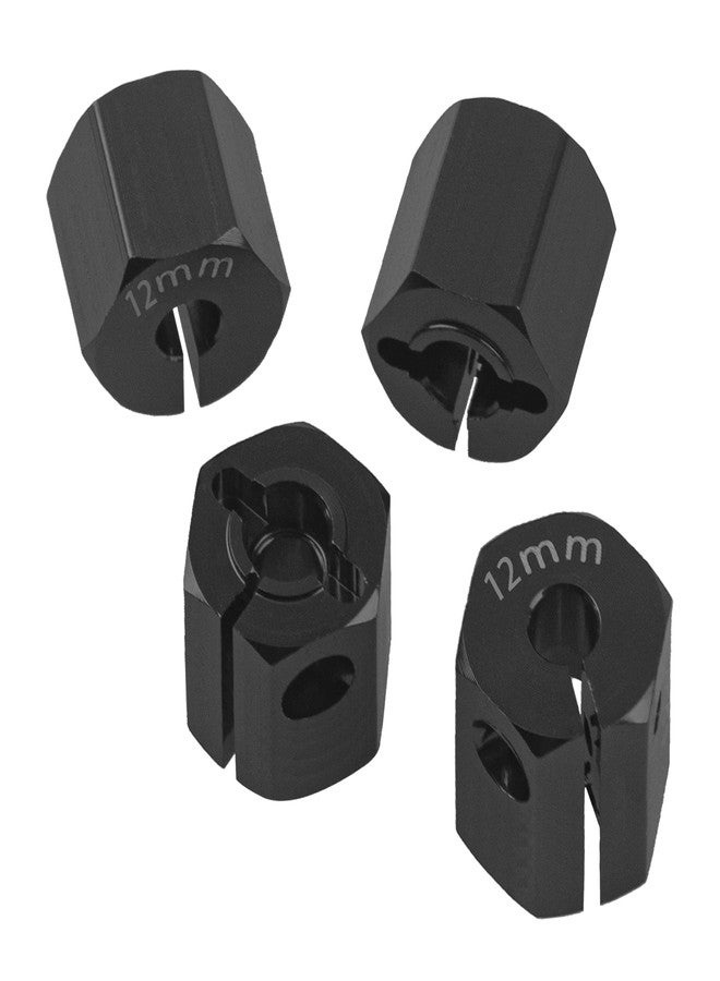 Vgoohobby Aluminum Alloy 12mm Wheel Hex Hub Drive Adapters with Pins Screws Compatible with Axial SCX10 HSP HPI Tamiya Redcat 1/10 RC Crawler Car (12mm, Black) - Image 4
