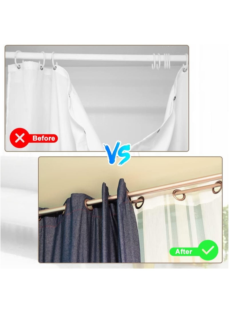 AL WADI FURNITURE AWF Al Wadi Furniture Pack of 30 Rose Gold Curtain Grommets Round Plastic Curtain Eyelet Rings with nano-scale silencer ring, DIY Rings for Window Curtain, Shower Curtain, Locker Room Door Curtain  - Image 4