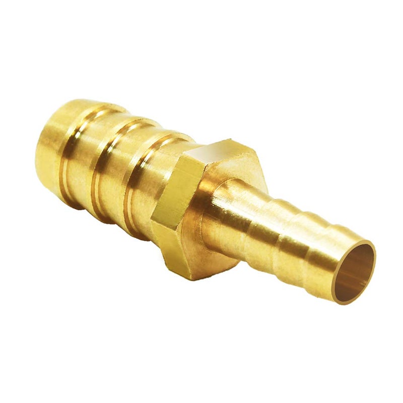 Joywayus 3/8 "" To 1/2 "" Barb Fitting Reducer Hose Barb Splicer Hex Union Brass Fitting Water/Fuel/Air (Pack Of 5) - Image 3
