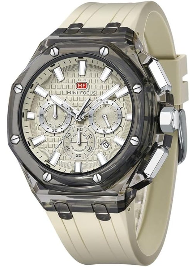 ميني فوكاس ساعة يد رجالية رياضية أنيقة بسوار سيليكون، موديل MF0616G.02، تعمل بنظام كوارتز - Image 1