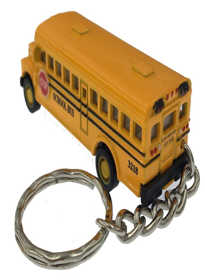 KiNSFUN Classic Mini School Bus 2.5 Inches Die Cast Metal Model Key Chain Box of 12 - Image 3