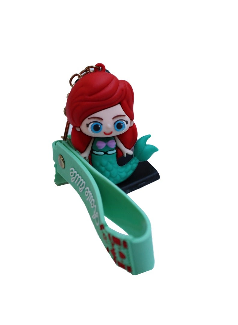 general Elegant Disney Keyring The Little Mermaid Arial Keychain for Kids Soft Silicone Cute Cartoon Key Chains Girls and Boys Bag Key Holder Rings Accessories. - Image 2