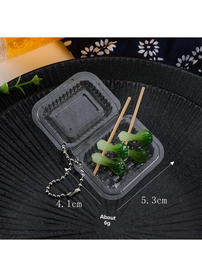 null - PVC Simulation Mini Alms Bowl Chicken String Incense Food Play Toy Miniature Barbecue String Key Chain Lunch Box Pendant-Color:Shanghai Green Bobo Chicken-Specifications:As Shown In The Picture - Image 1