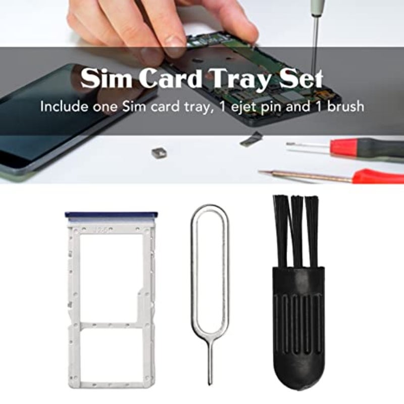 Sim Card Tray Set, Brush Ejector Pin Memory Card Slot Holder, Smartphone Accessory Compatible with Redmi Note 8 Pro, Easy to Install, with an Ejector Pin and a Brush Black - Image 2