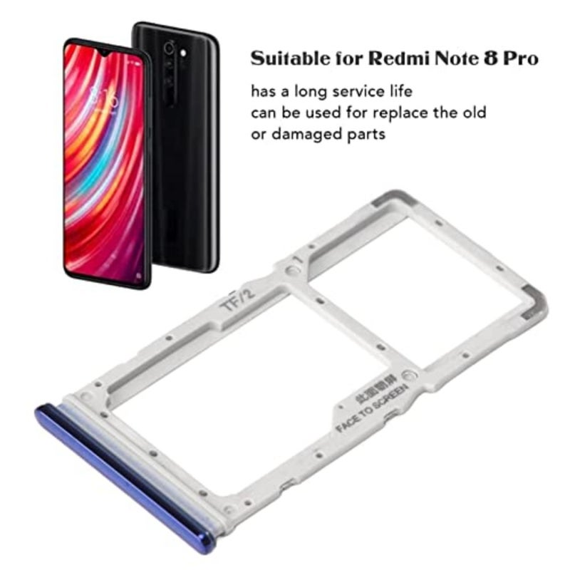 Sim Card Tray Set, Brush Ejector Pin Memory Card Slot Holder, Smartphone Accessory Compatible with Redmi Note 8 Pro, Easy to Install, with an Ejector Pin and a Brush Black - Image 4