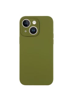 Generic Case Cover For iPhone 13 Pure Color Liquid Silicone Fine Pore Phone Case Pine Forest Green 